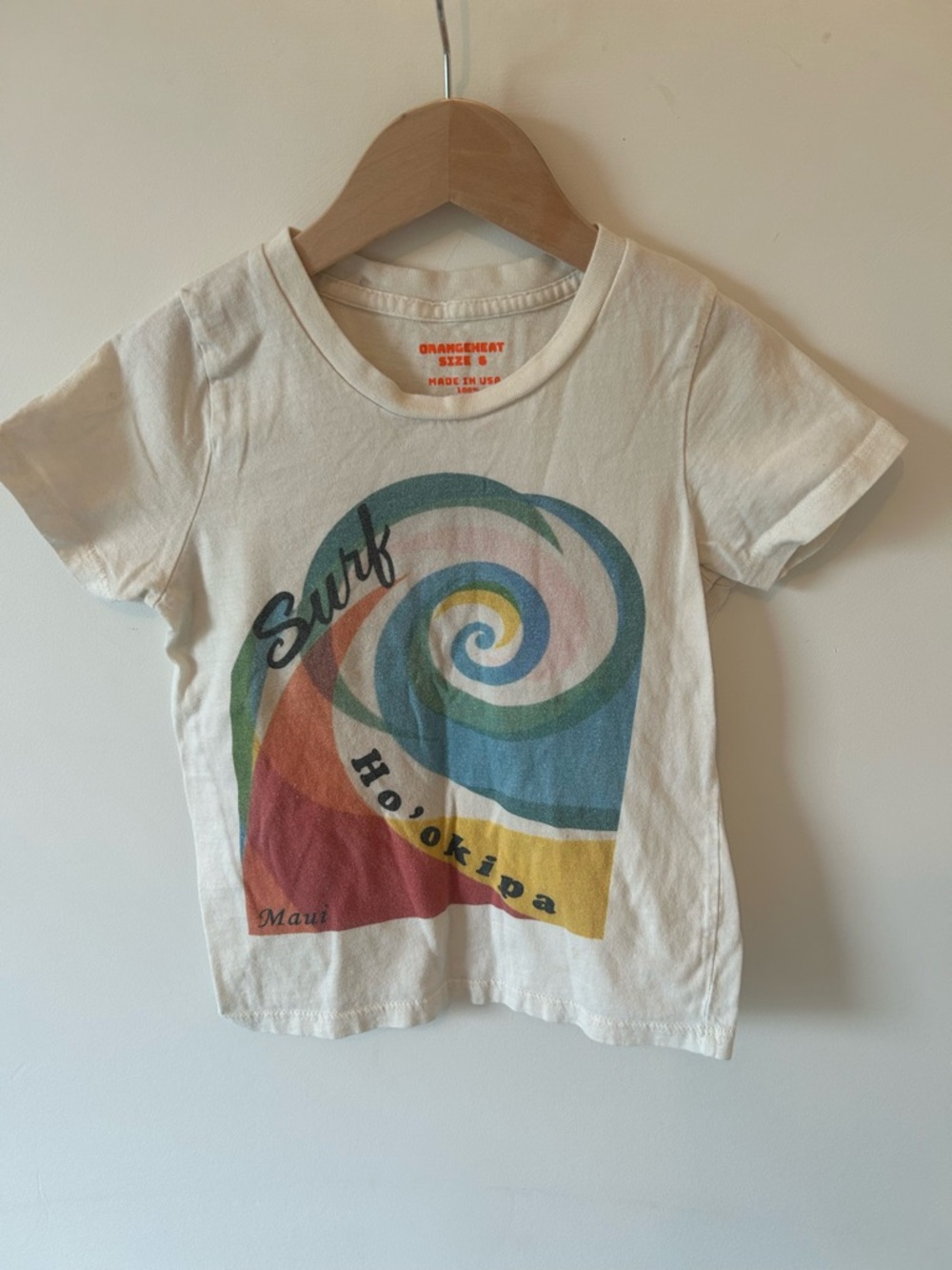 Surf Hookipa Graphic Tee - White with Multicolor Print